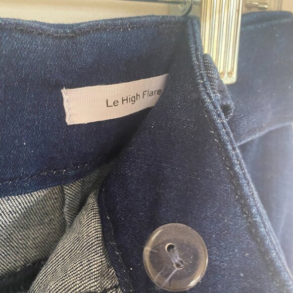 FRAME Le High Flare medium/dark wash jeans with D-ring belt - Picture 3 of 14